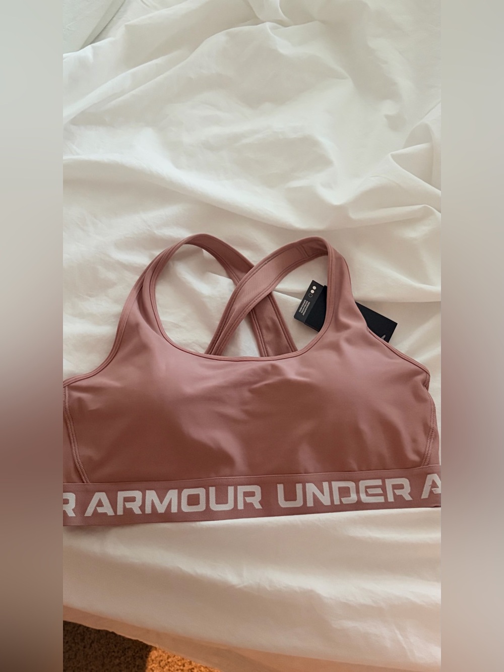 Under Armour Women's Dusty Rose Sports Bra XL Mauve pink “